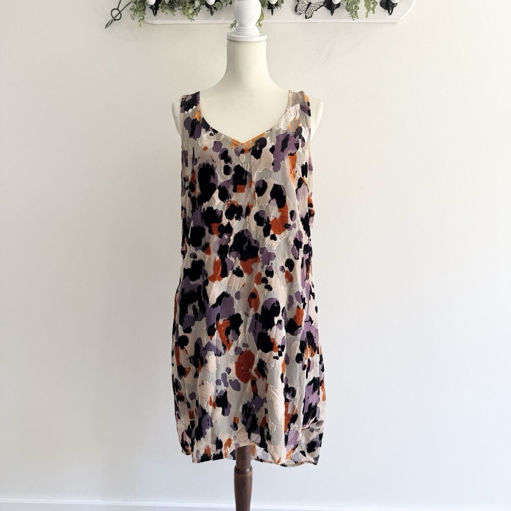 CAbi Size M Radiant Velvet Burnout Sleeveless Dress Style 3514 Purple Orange KD